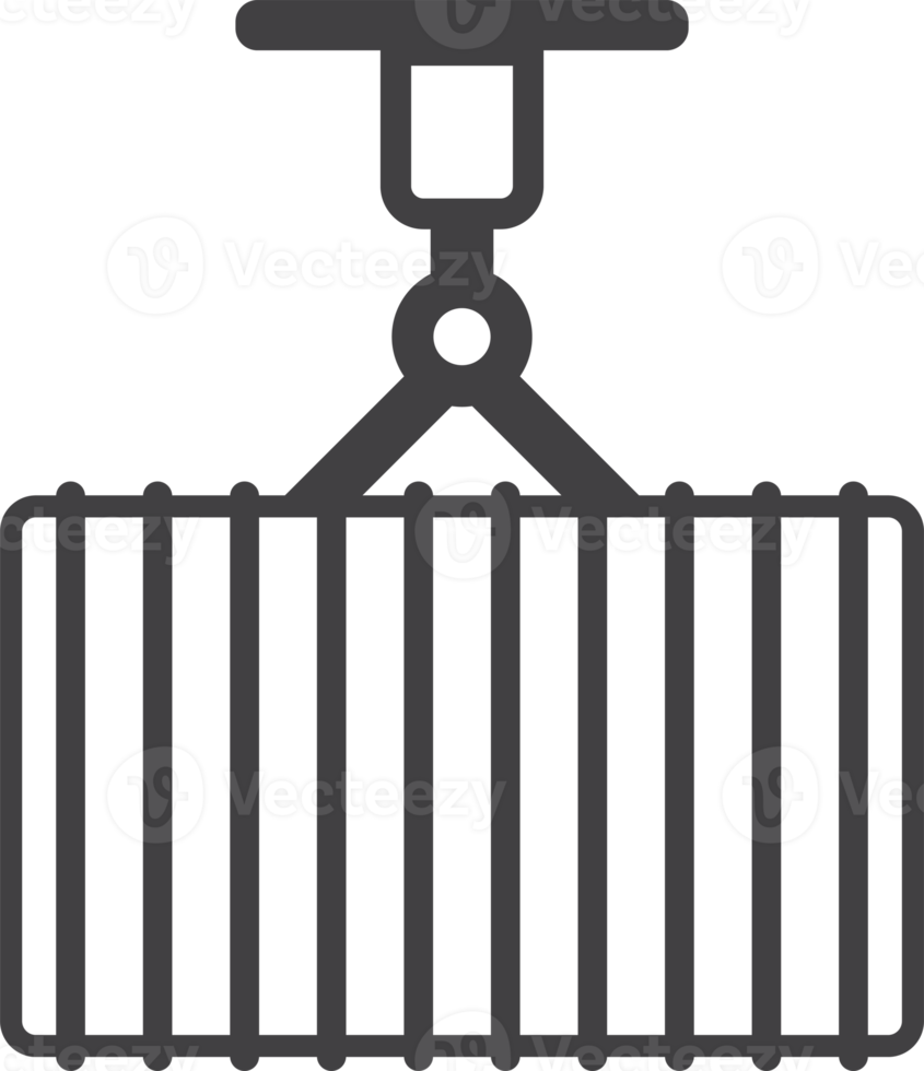 grúa para levantar contenedores ilustración en estilo minimalista png