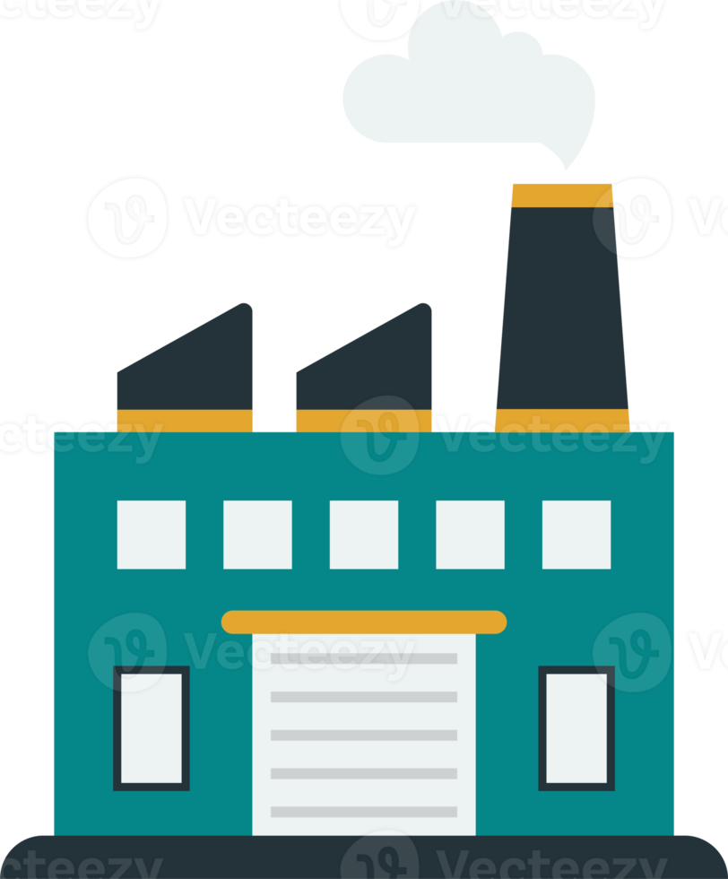 factory and smoke illustration in minimal style png