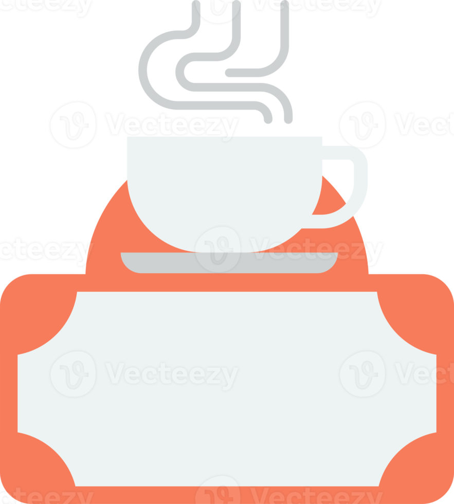 coffee shop sign illustration in minimal style png