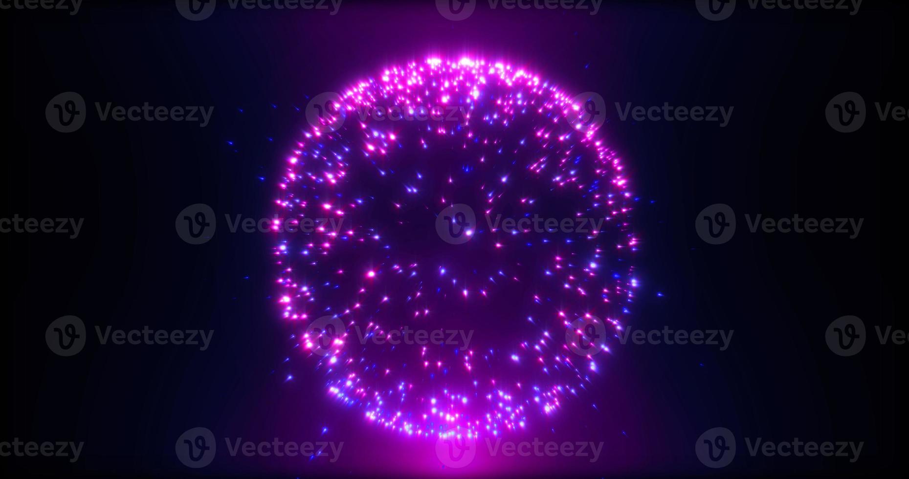 Sphere circle ball made of small luminous flying particles dots grains of sand purple shiny bright festive. Abstract background. Screensaver photo
