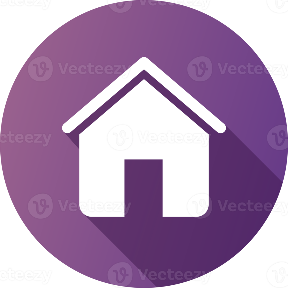 Home icon in flat design style. House button illustration. png