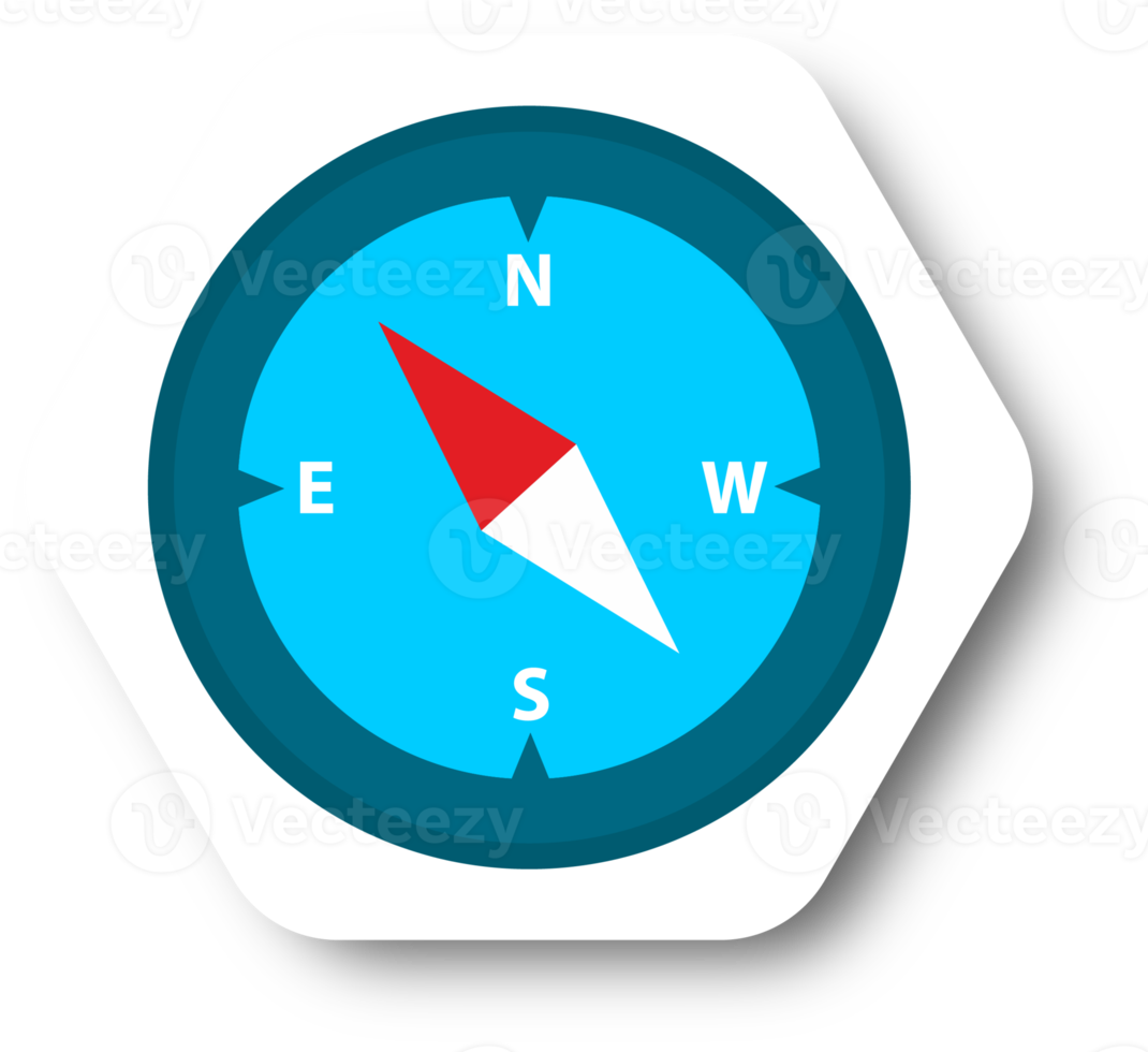Compass icon in flat design style. Navigational signs illustration. png