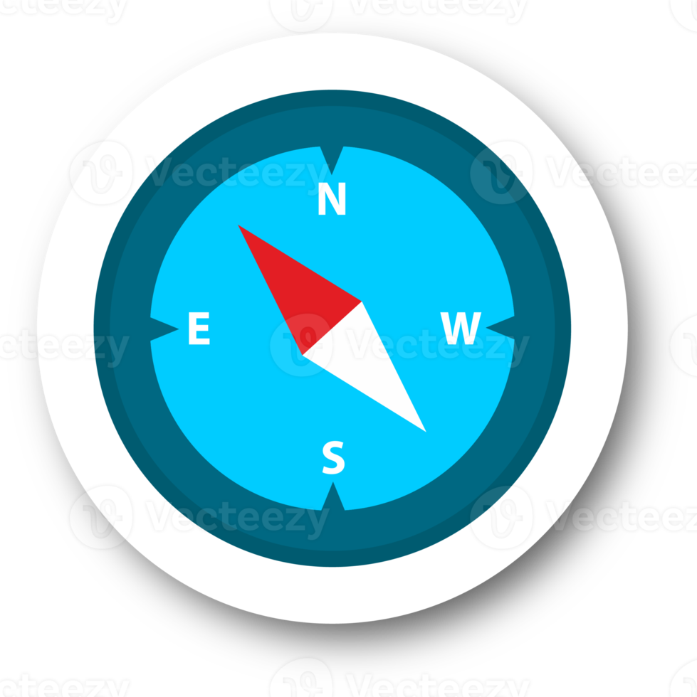 Compass icon in flat design style. Navigational signs illustration. png