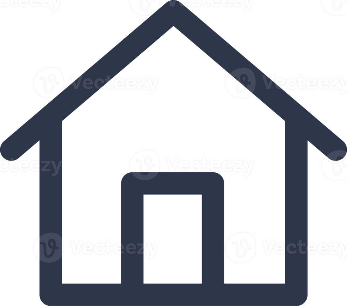 Home line icon in black colors. House button illustration. png