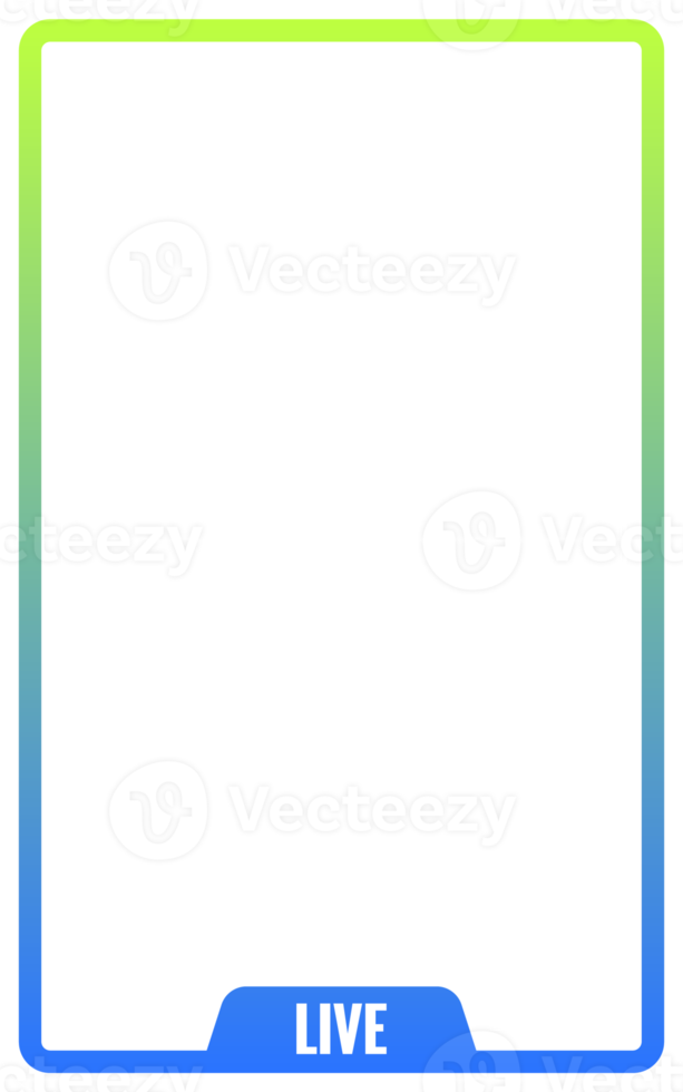 Portrait frame for live streaming video or editing video. Vertical frame for live streaming on social media. png