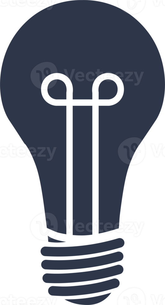 icono de lámpara de idea en color negro. símbolo de icono de bombilla de estilo sólido. png