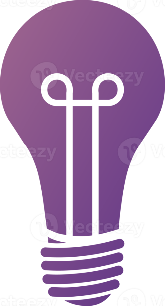 ícone de lâmpada de ideia em cor gradiente. símbolo de ícone de lâmpada de estilo sólido. png