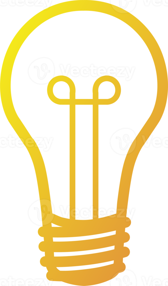 icône de lampe idée en dégradé de couleur. symbole d'icône d'ampoule de style linéaire. png