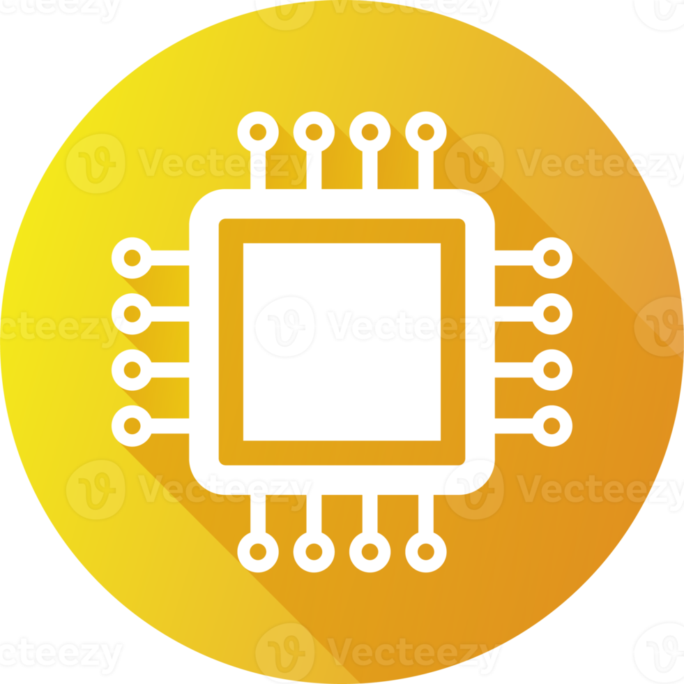 Chips icon in flat design style. Circuit chip signs illustration. png