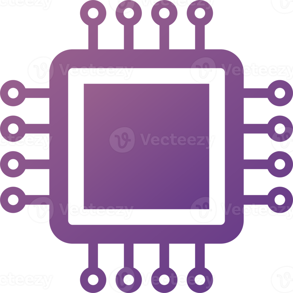 Chips icon in gradient colors. Circuit chip signs illustration. png