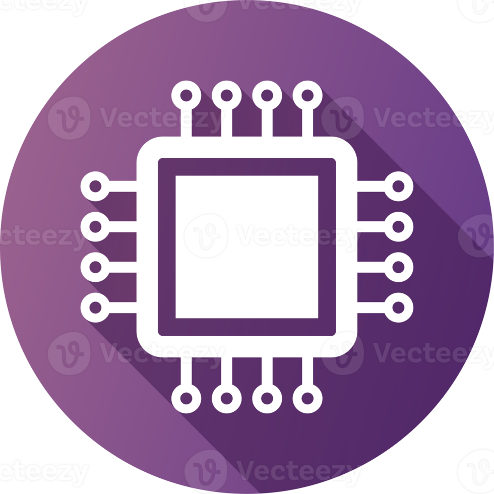 Chips icon in flat design style. Circuit chip signs illustration. png