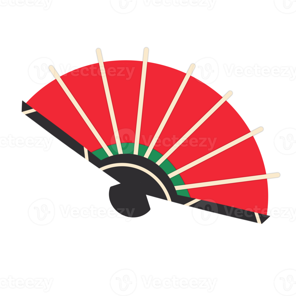 Chinese New Year Folding Fan png