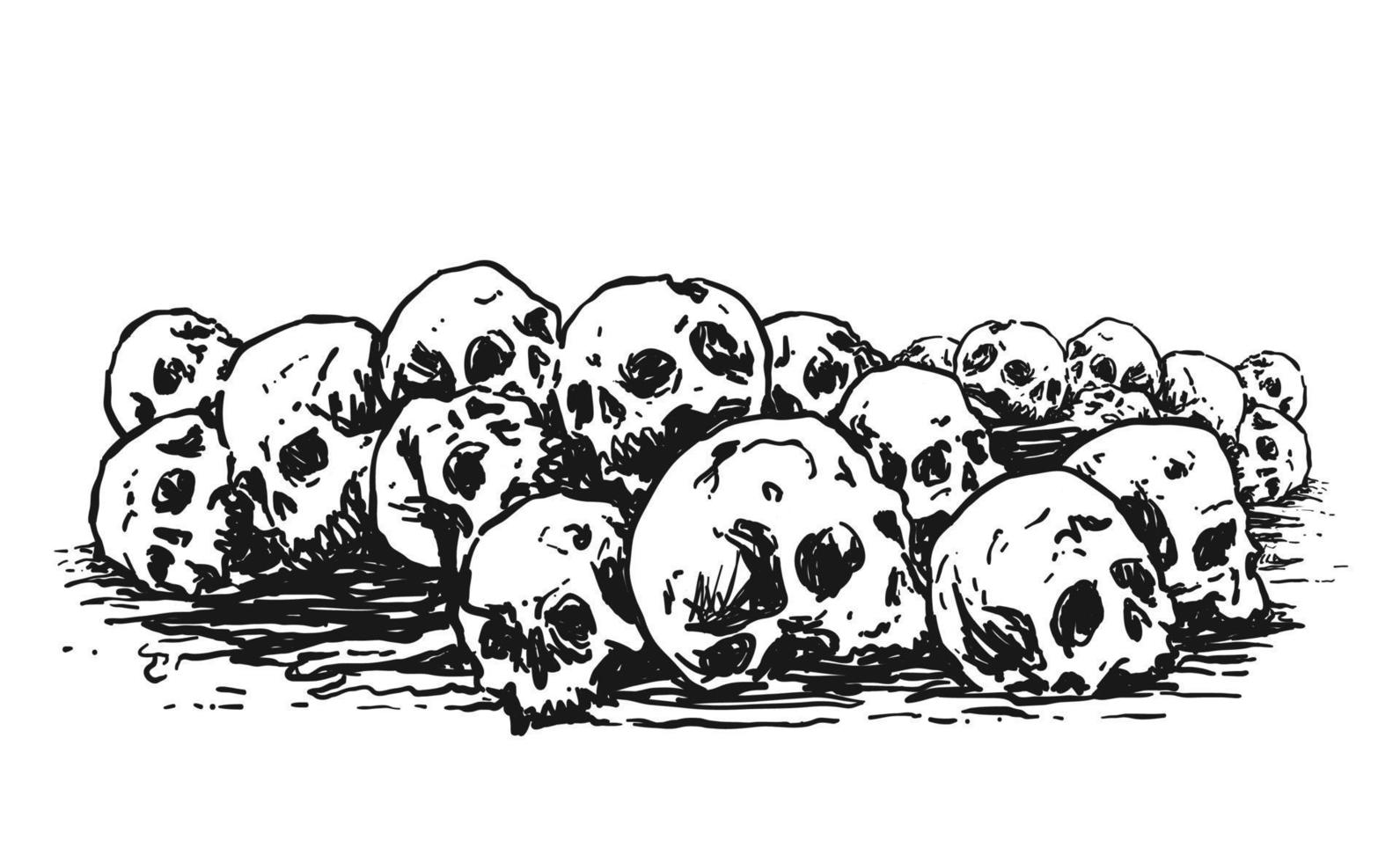 Pile of Human Skulls vector