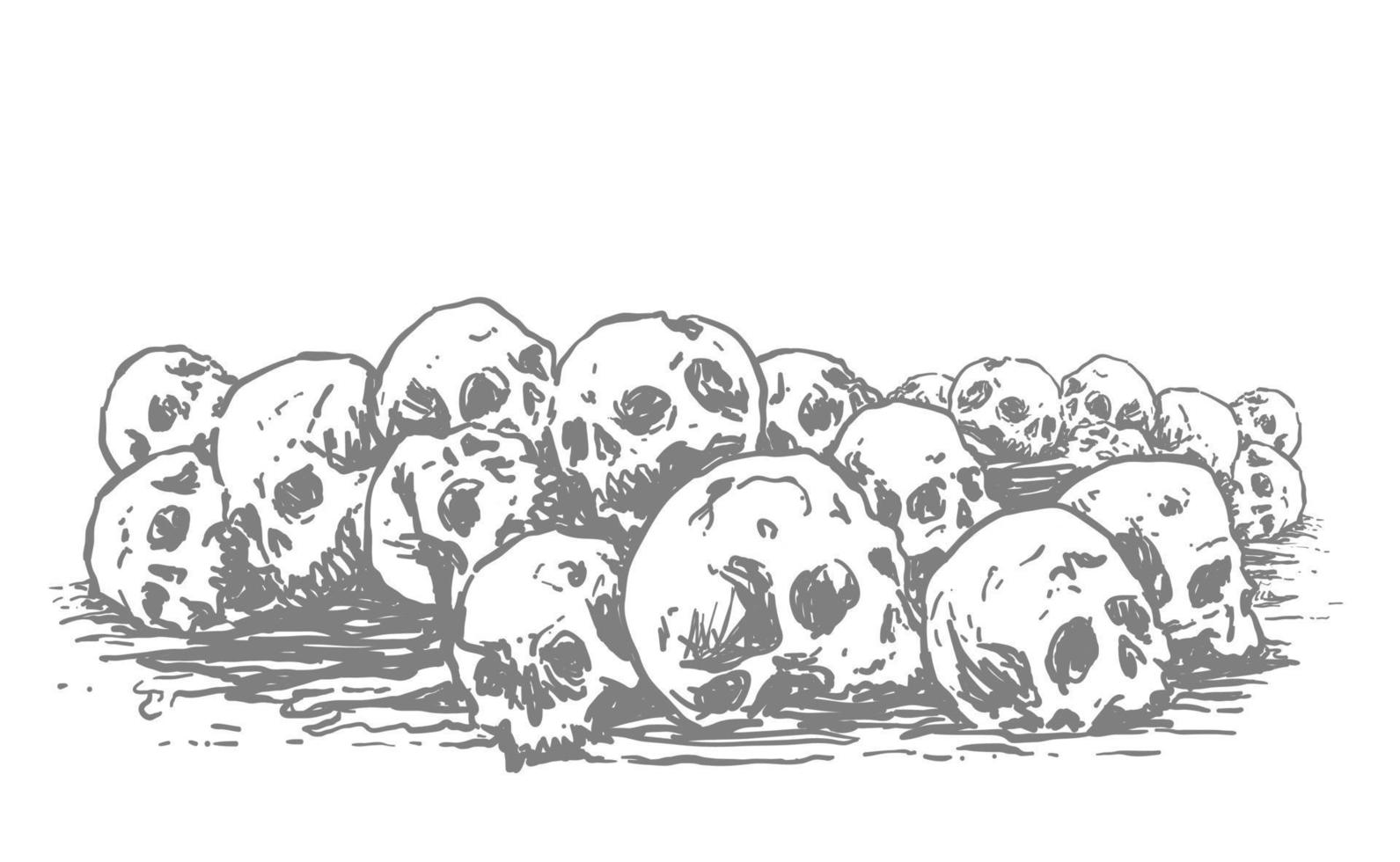 Pile of Human Skulls vector