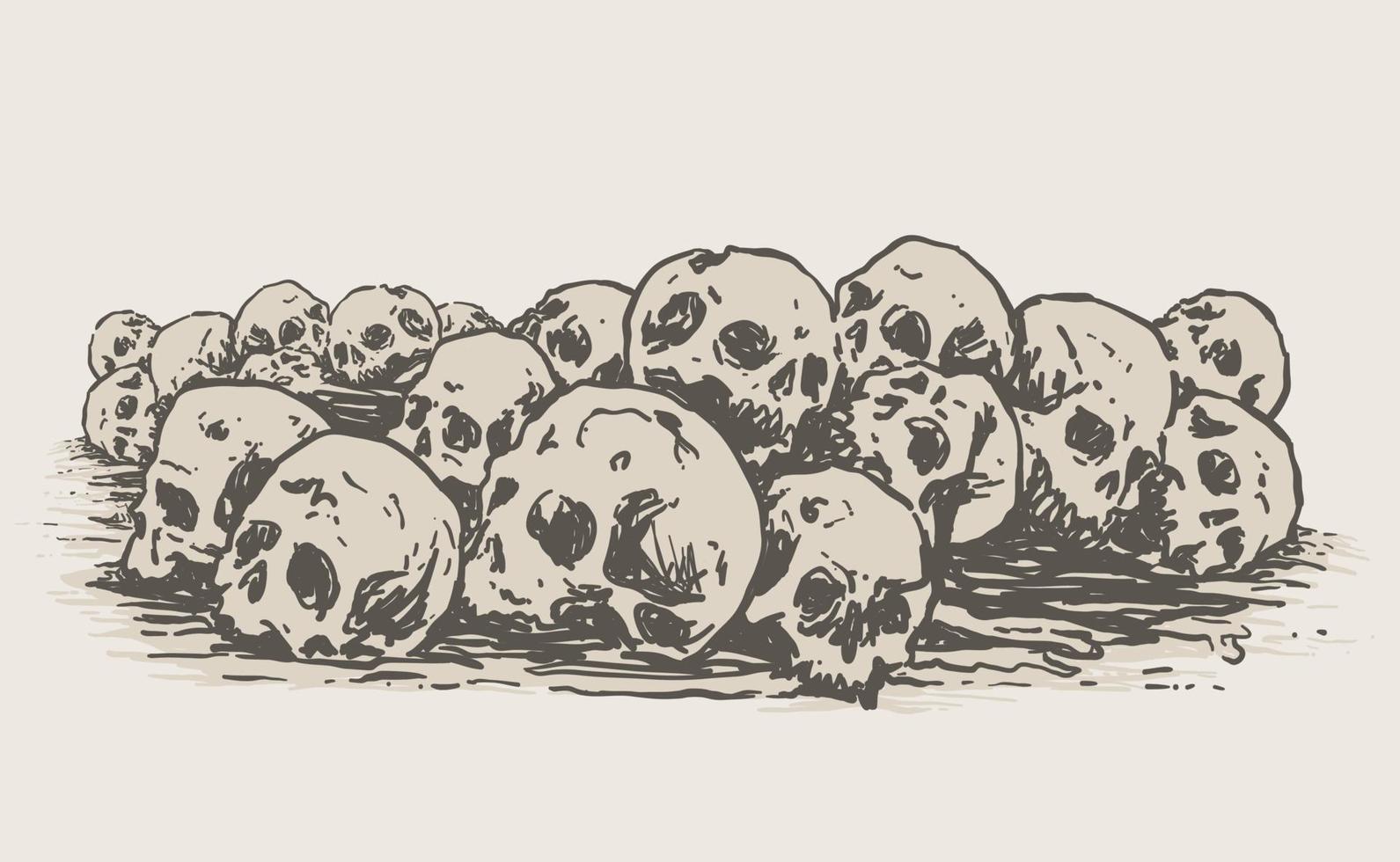 Pile of Human Skulls vector