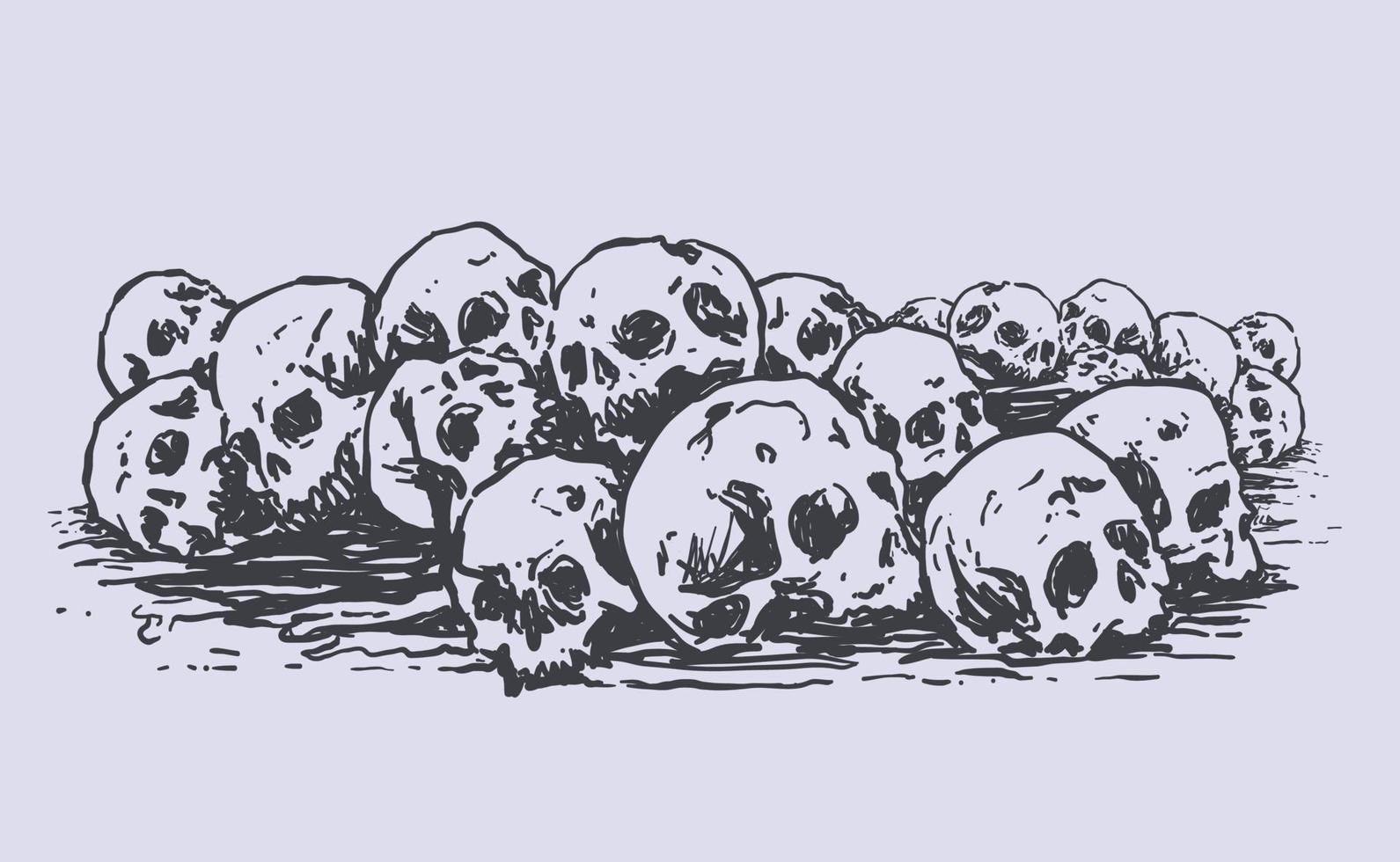 Pile of Human Skulls vector