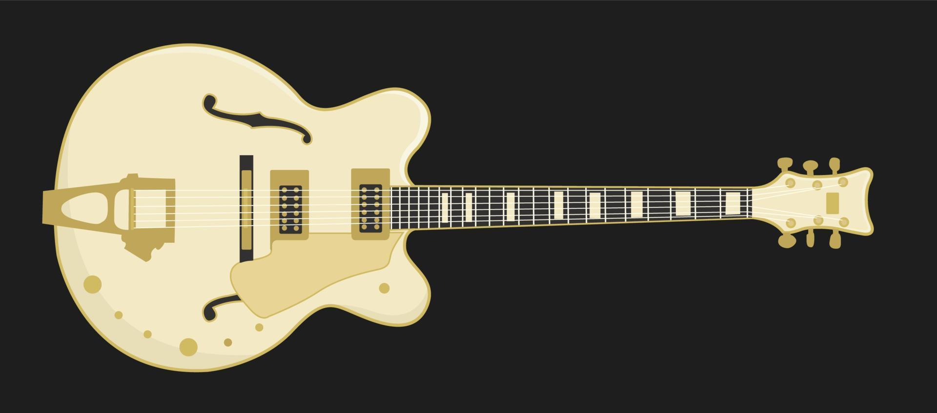 Electric Hollow Body Guitar Illustration vector