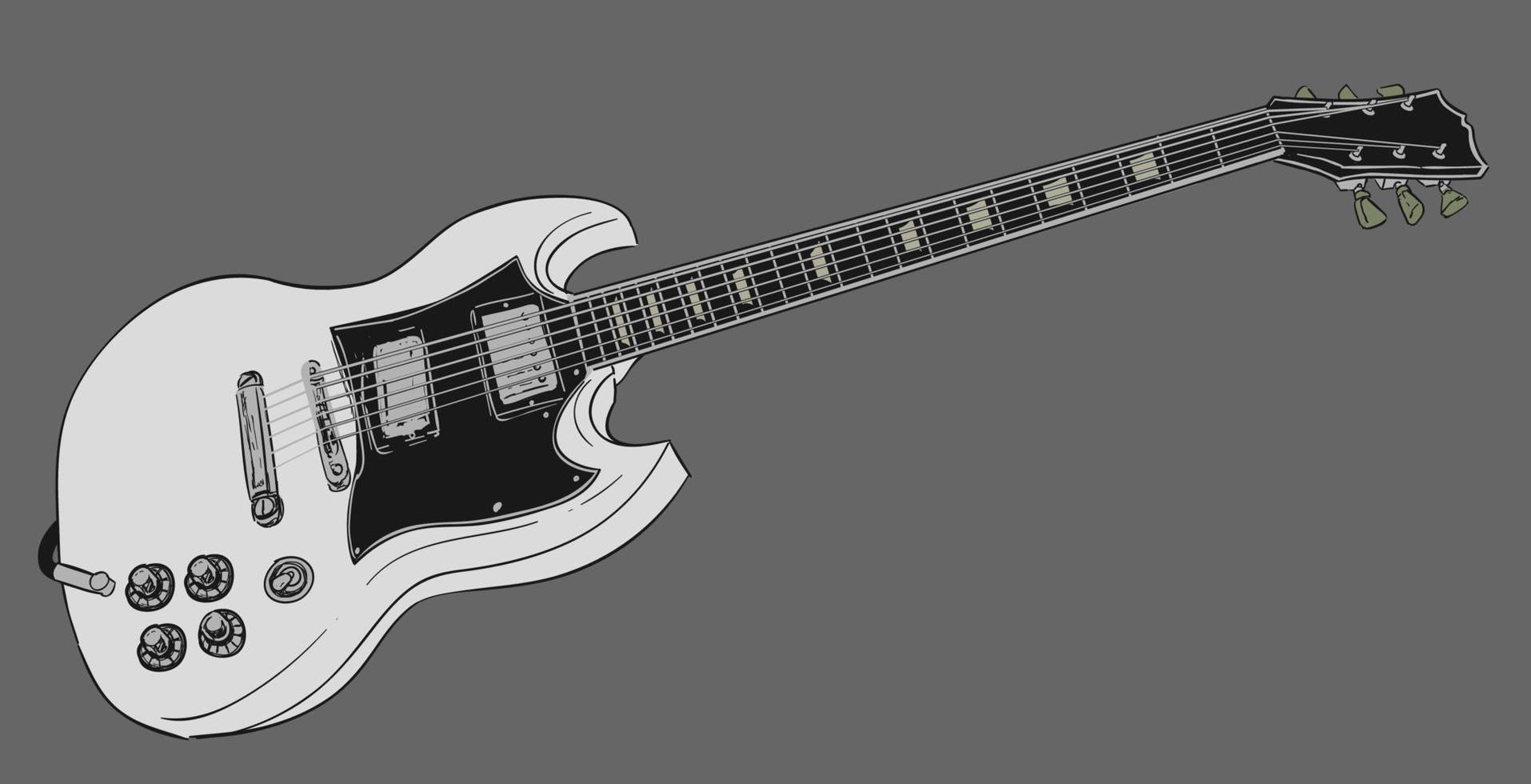 ilustración de guitarra eléctrica vector