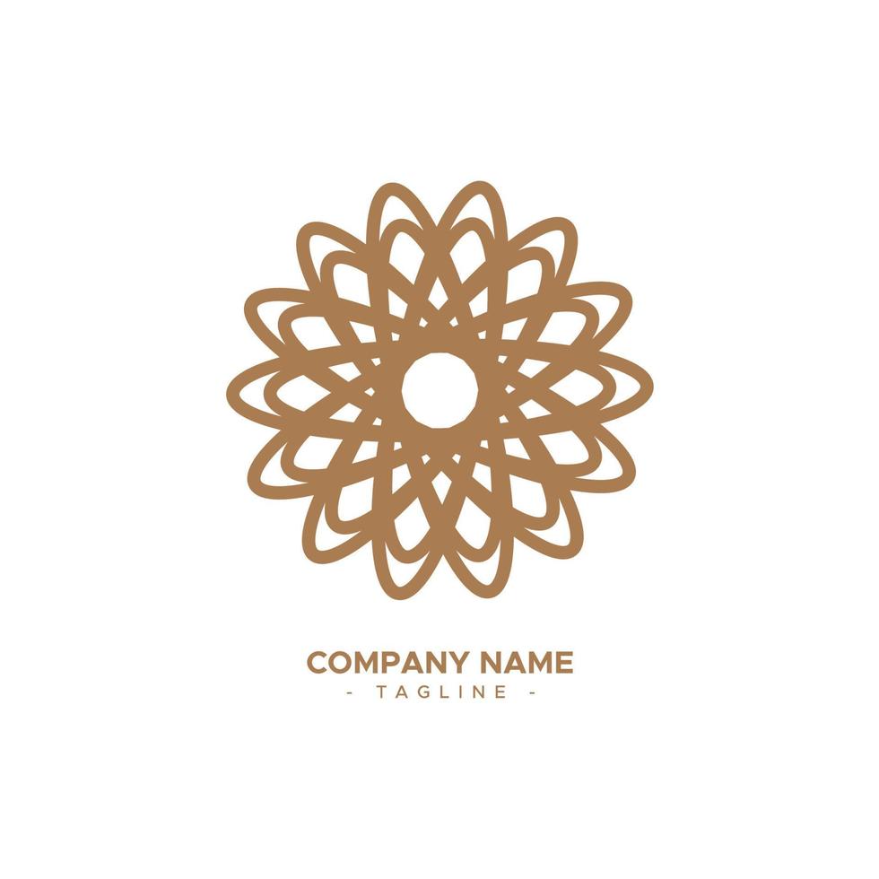 flower symbol logo, with line repeat concept vector