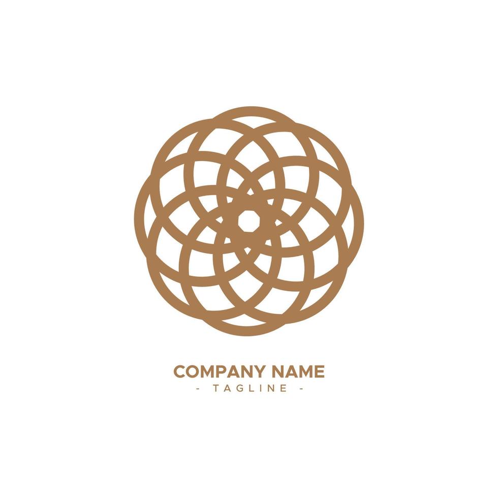 flower symbol logo, with repetition concept vector