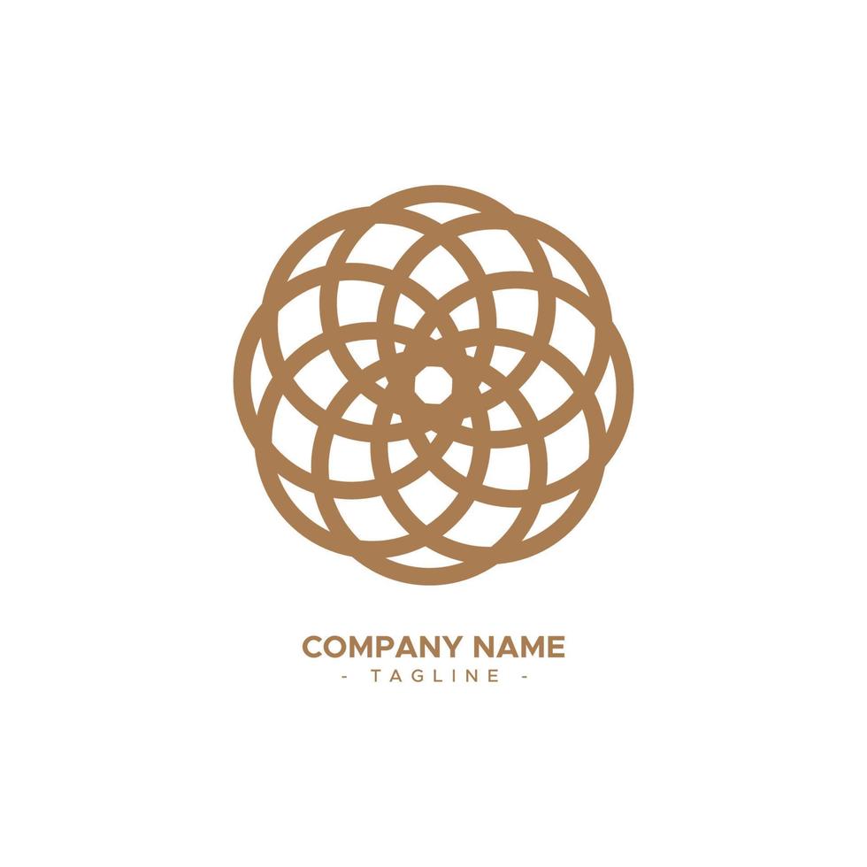 flower symbol logo, with repetition concept vector