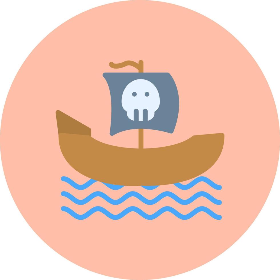 icono de vector de barco pirata