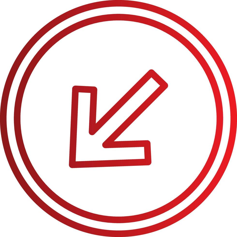 Down Left Arrow Vector Icon