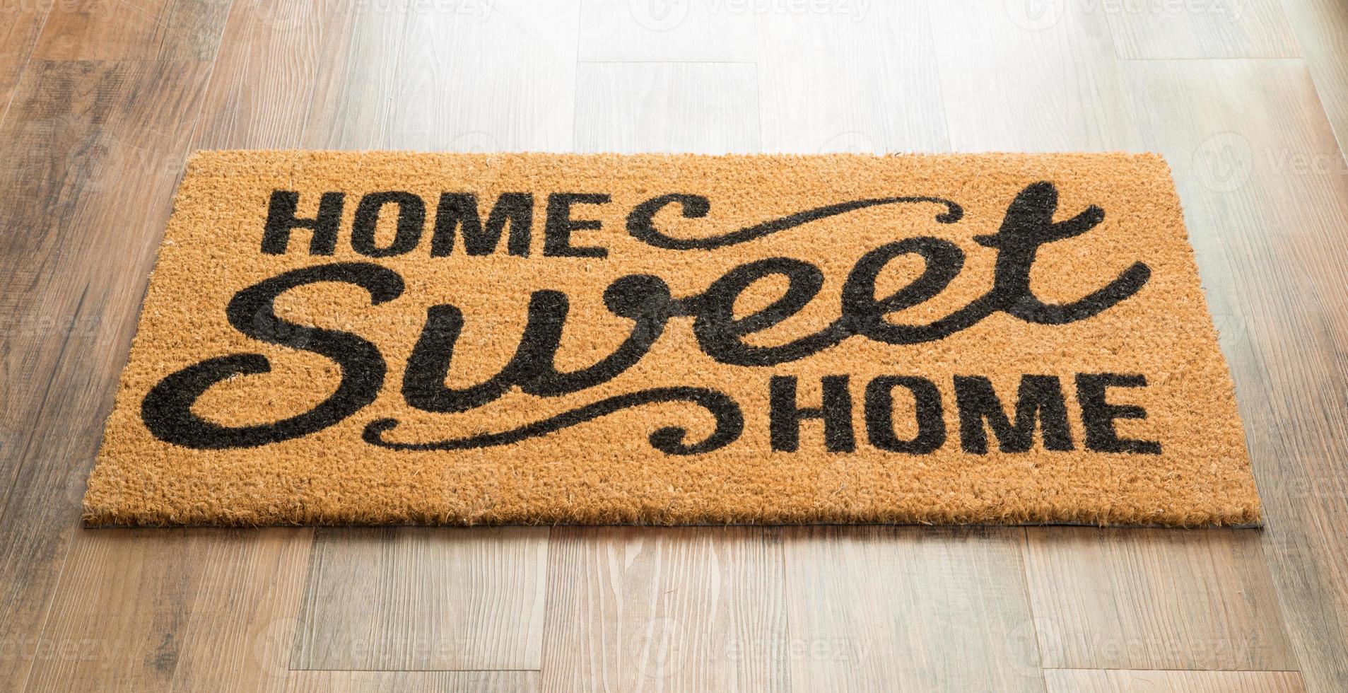 Home Sweet Home Welcome Mat On Floor photo