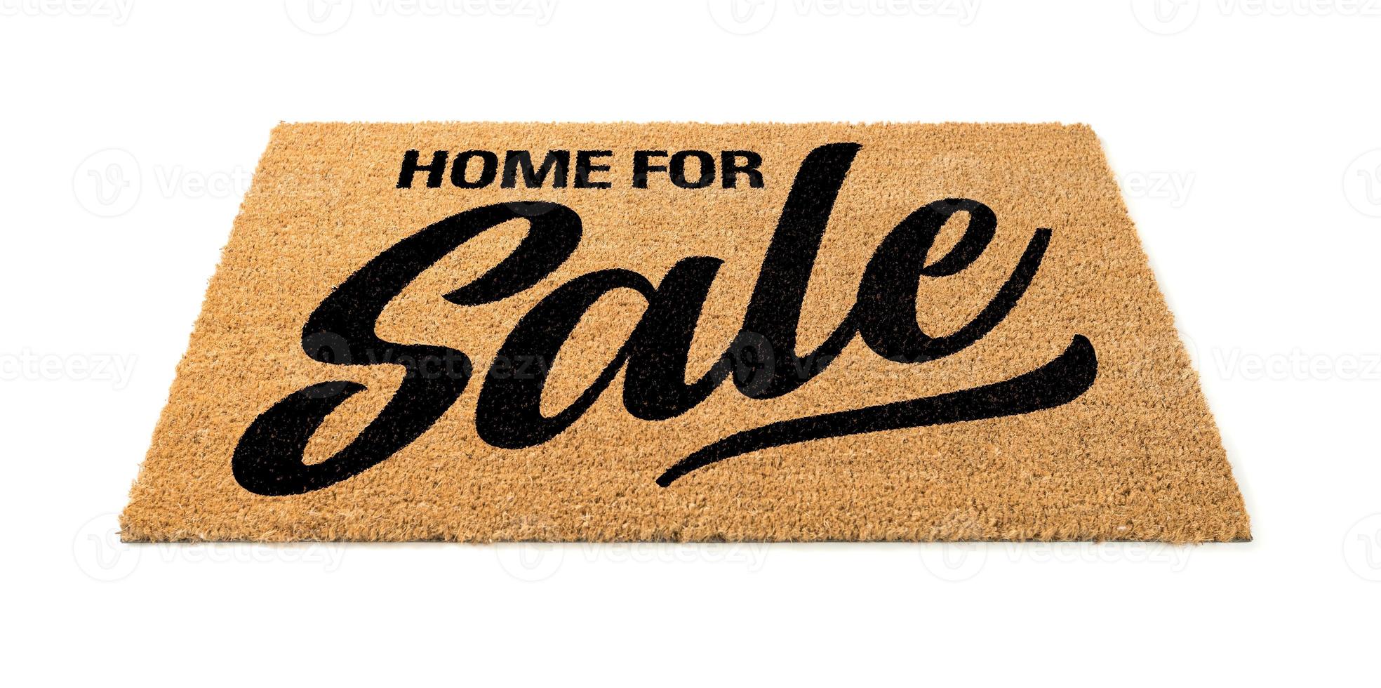 Home For Sale Welcome Mat Isolated On A White Background photo