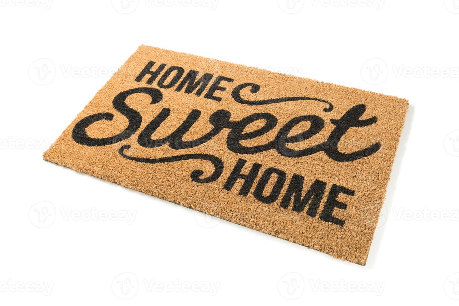 Home Sweet Home Welcome Mat Isolated on White photo