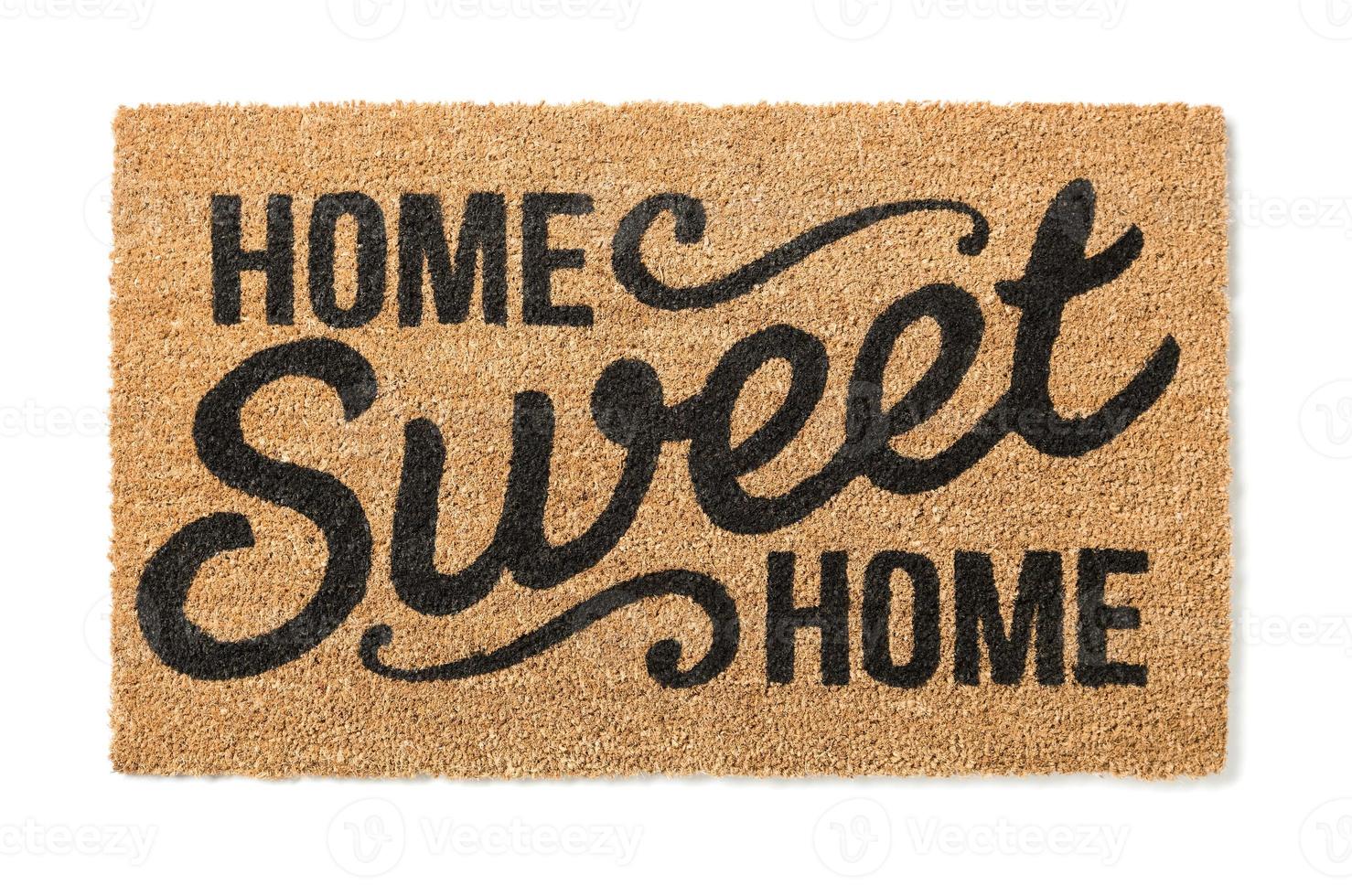 Home Sweet Home Welcome Mat Isolated on White photo