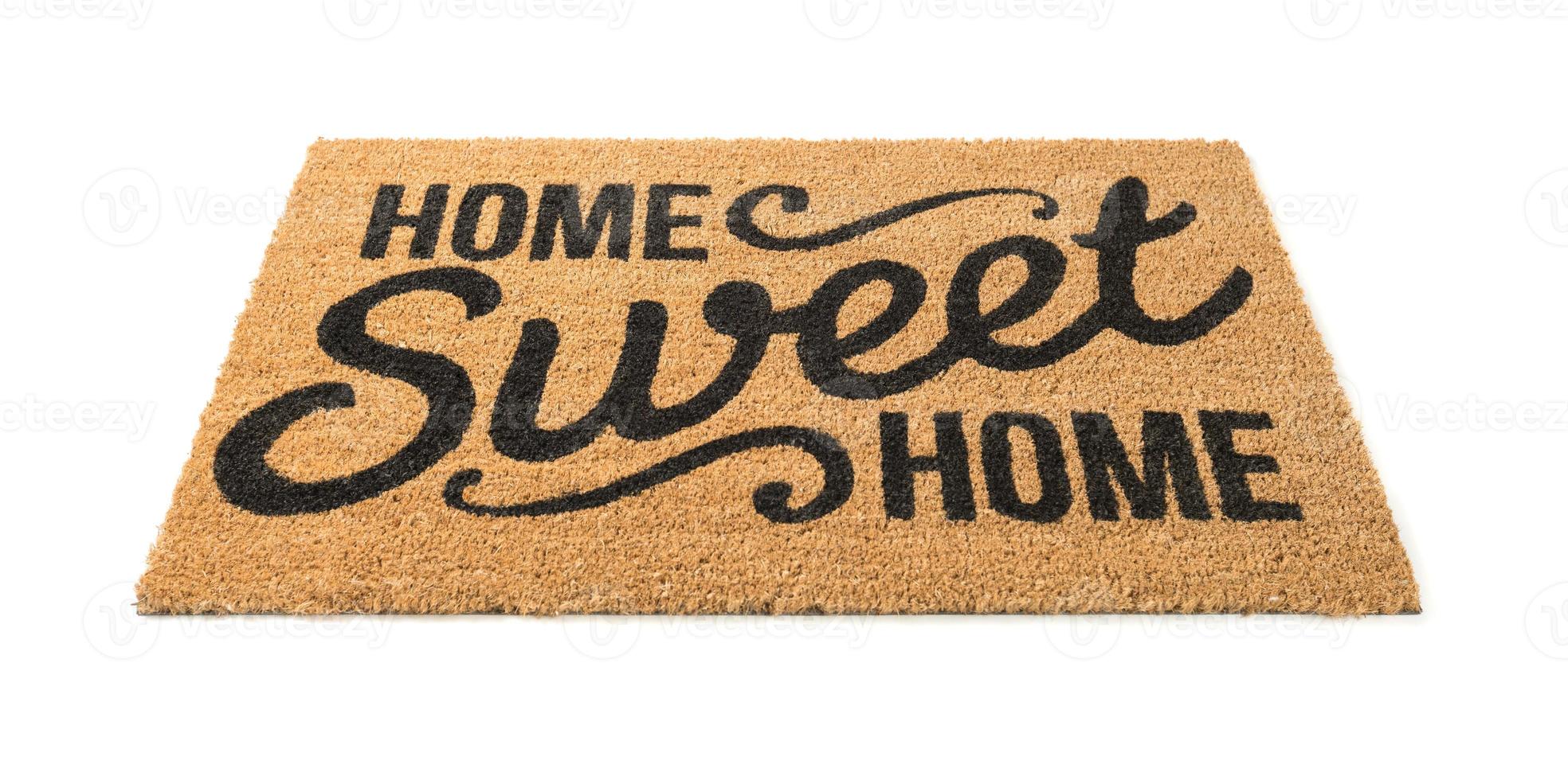 Home Sweet Home Welcome Mat Isolated on White photo