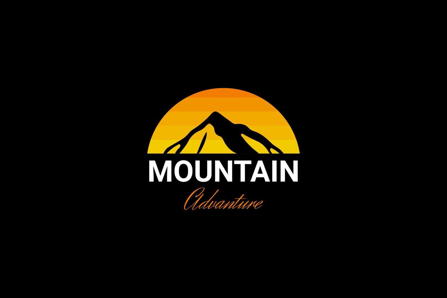 Mountain Logo Emblem. Adventure Retro Vector Illustration.