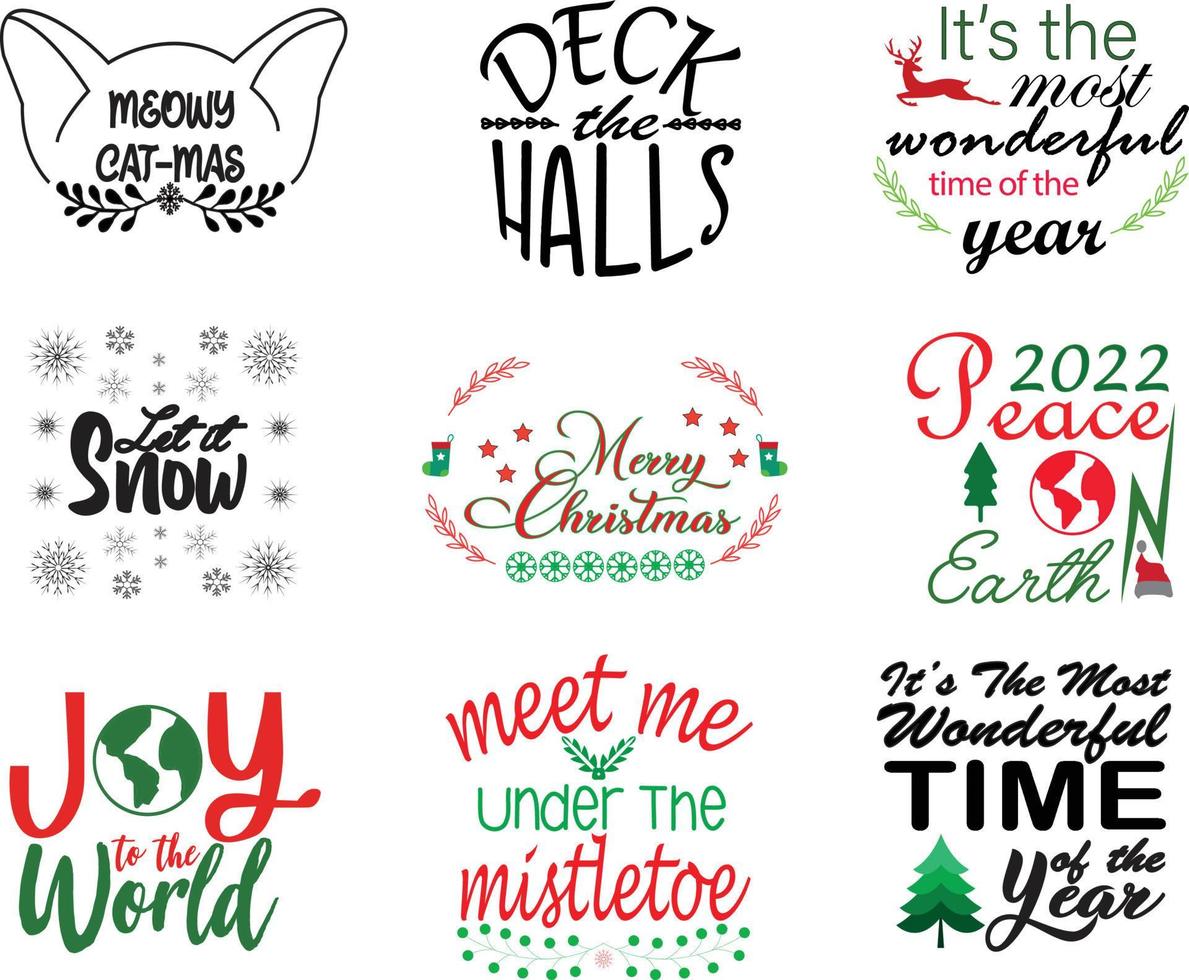Christmas Omament bulndle vector
