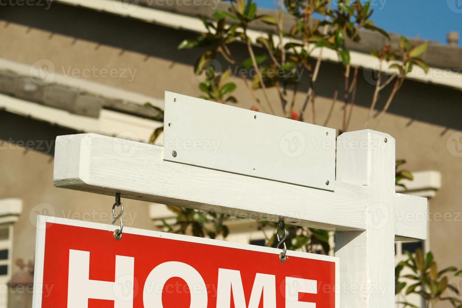 Blank Real Estate Sign and New Home photo