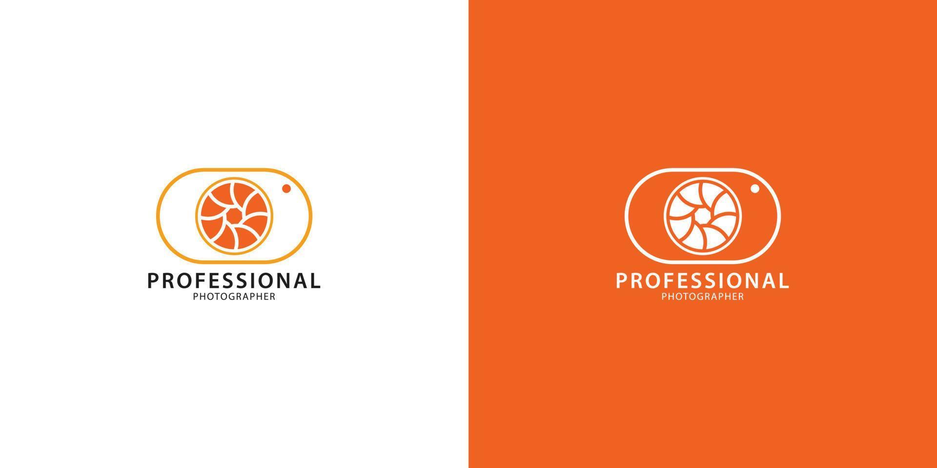 logotipo de fotografía profesional diseño minimalista vector