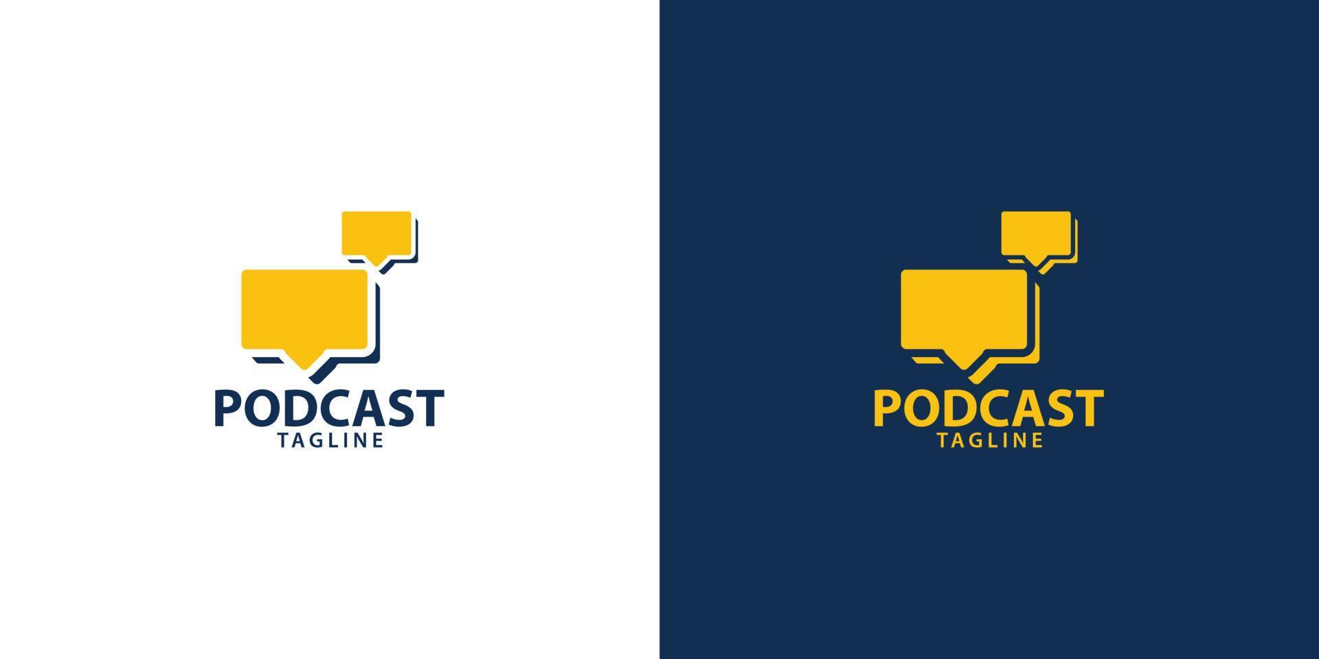 podcast talk modern minimalist logo vector