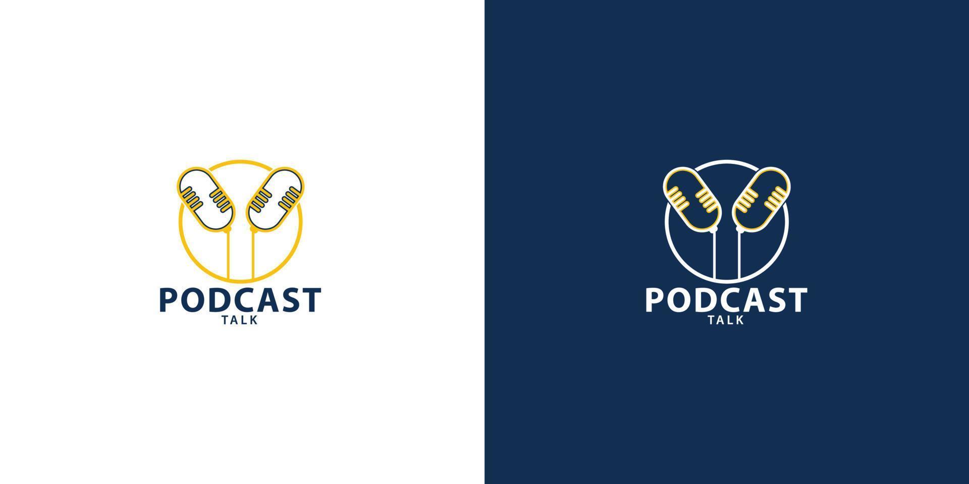 podcast talk modern minimalist logo vector