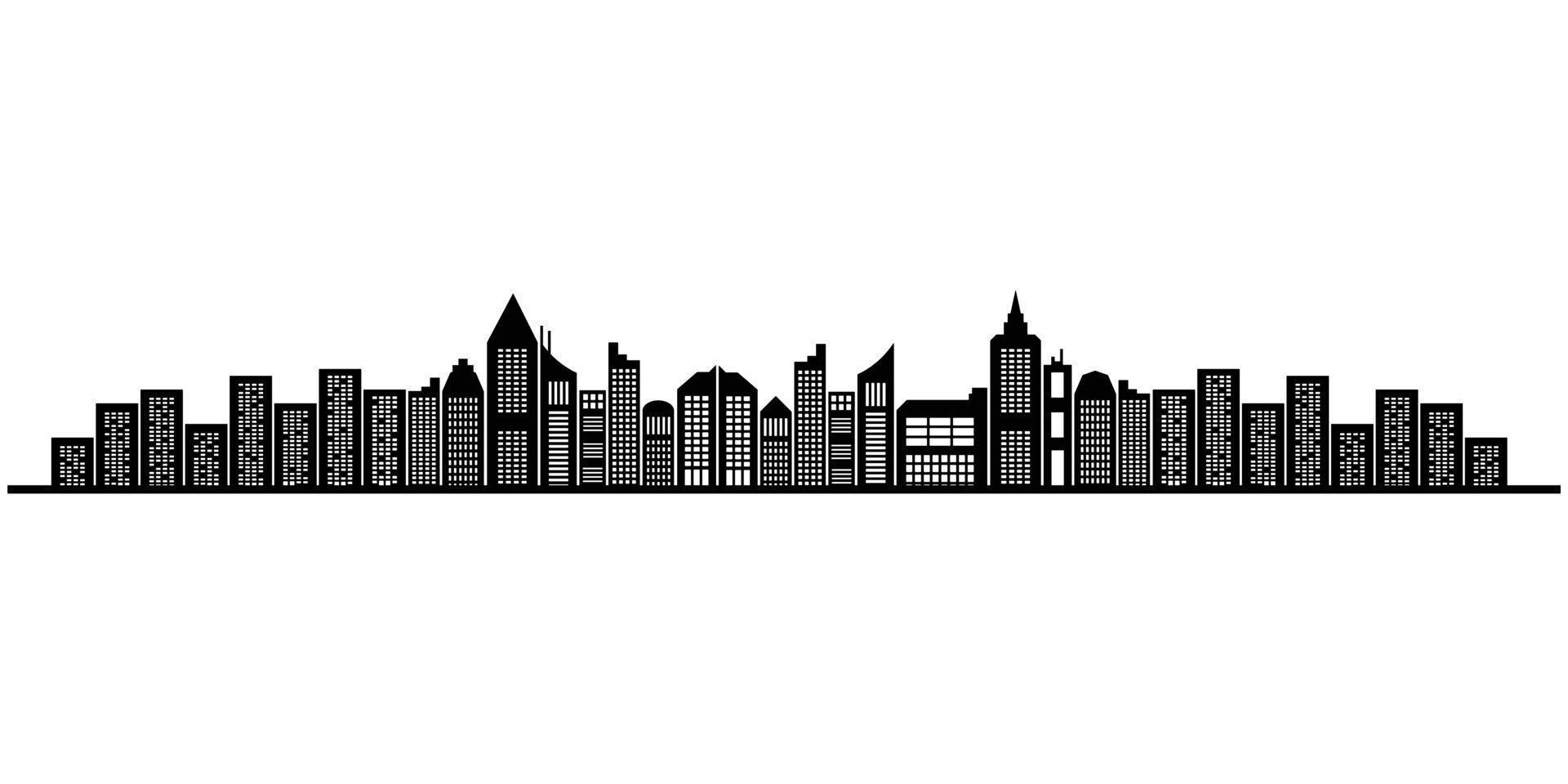 silhouette city skyline tower illustration vector