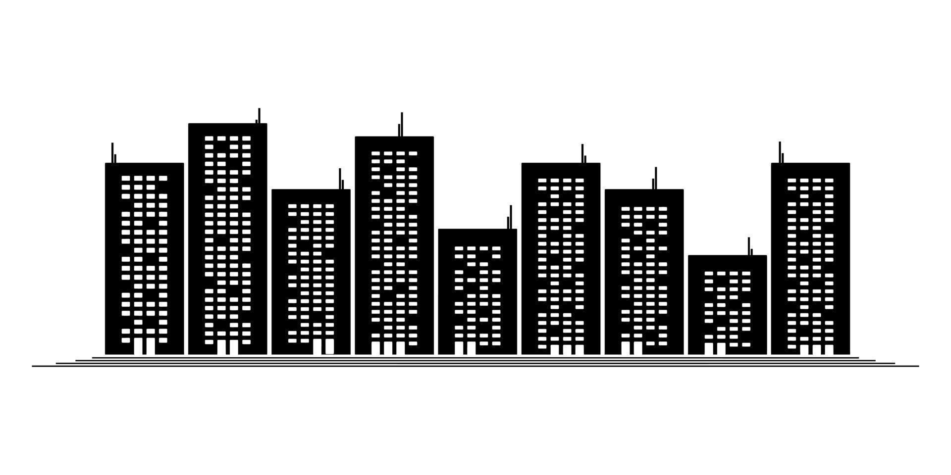 silhouette city skyline tower illustration vector