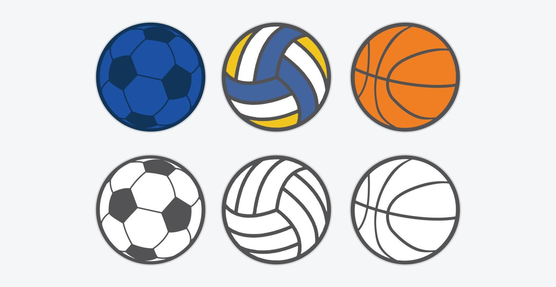 set of sport ball illustration sticker vector