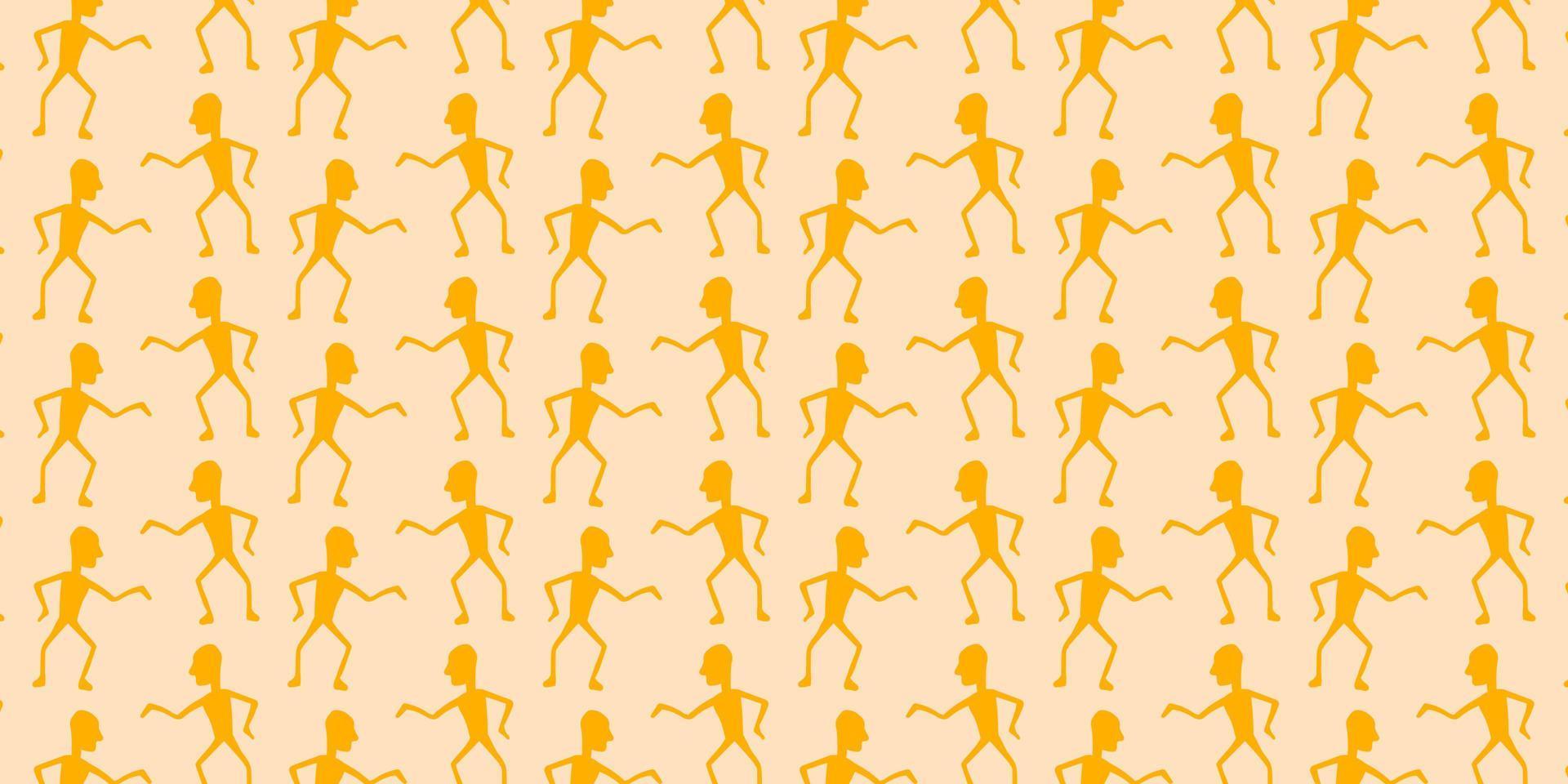 ethnic people dance silhouette pattern vector