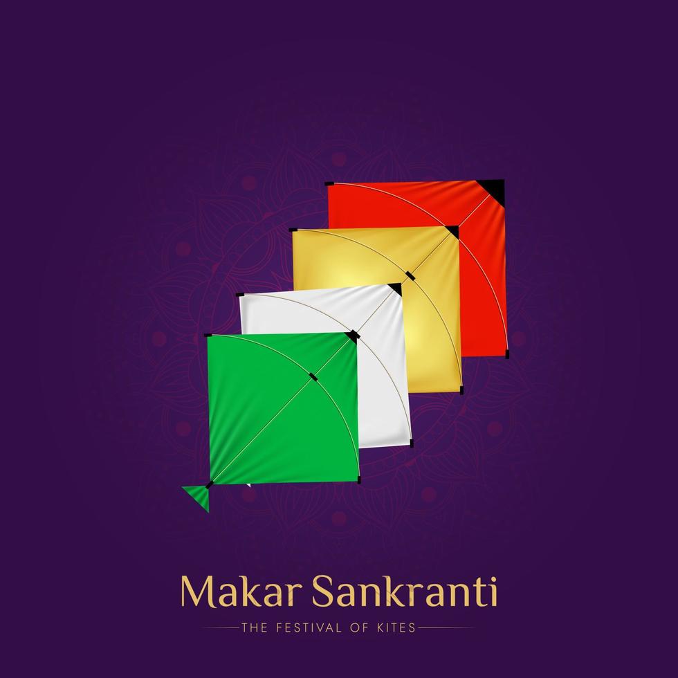 feliz makar sankranti publicación en redes sociales vector