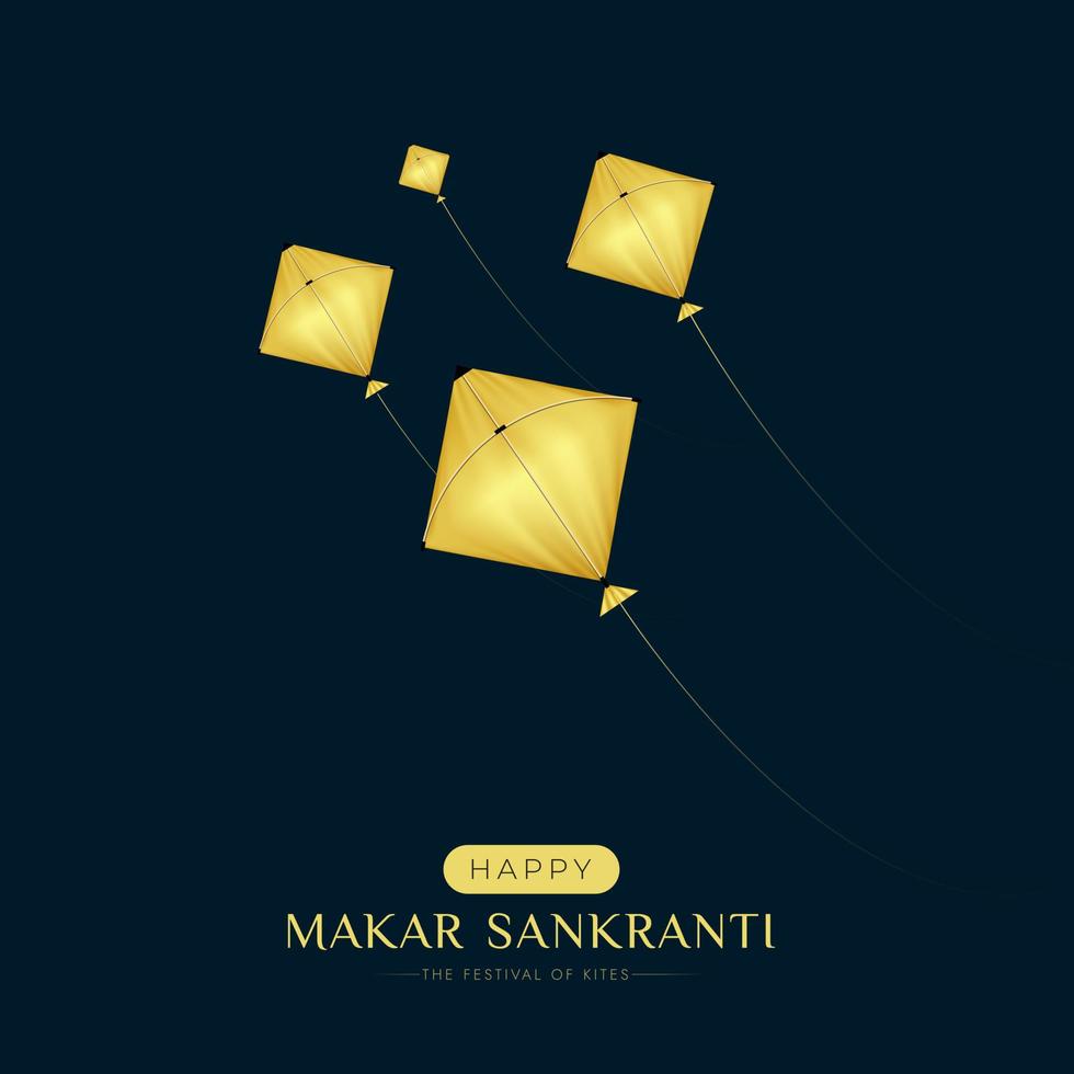 feliz makar sankranti publicación en redes sociales vector