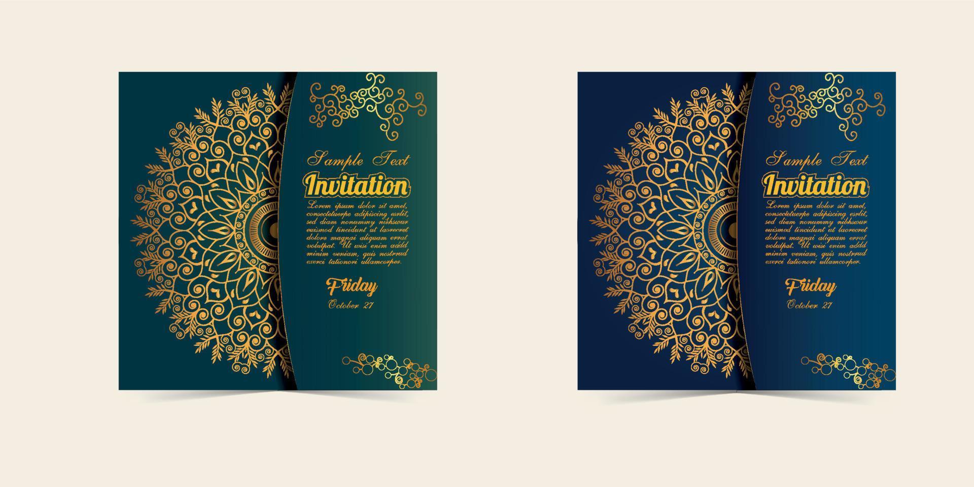 Luxury wedding invitation card template Abstract background with antique, luxury red and gold vintage frame, victorian banner, invitation card, baroque style booklet vector
