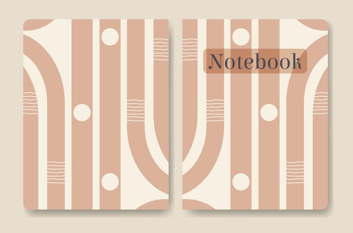 Notevook Cover With Geometric Shapes Background. vector
