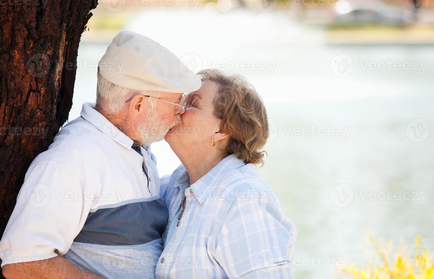 Happy Senior Couple in The Park photo