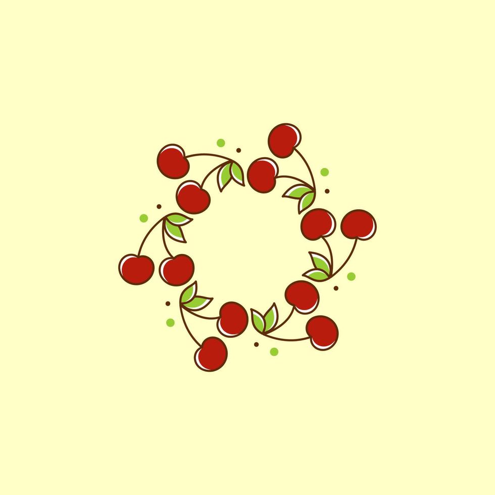 Circle Cherry Design vector