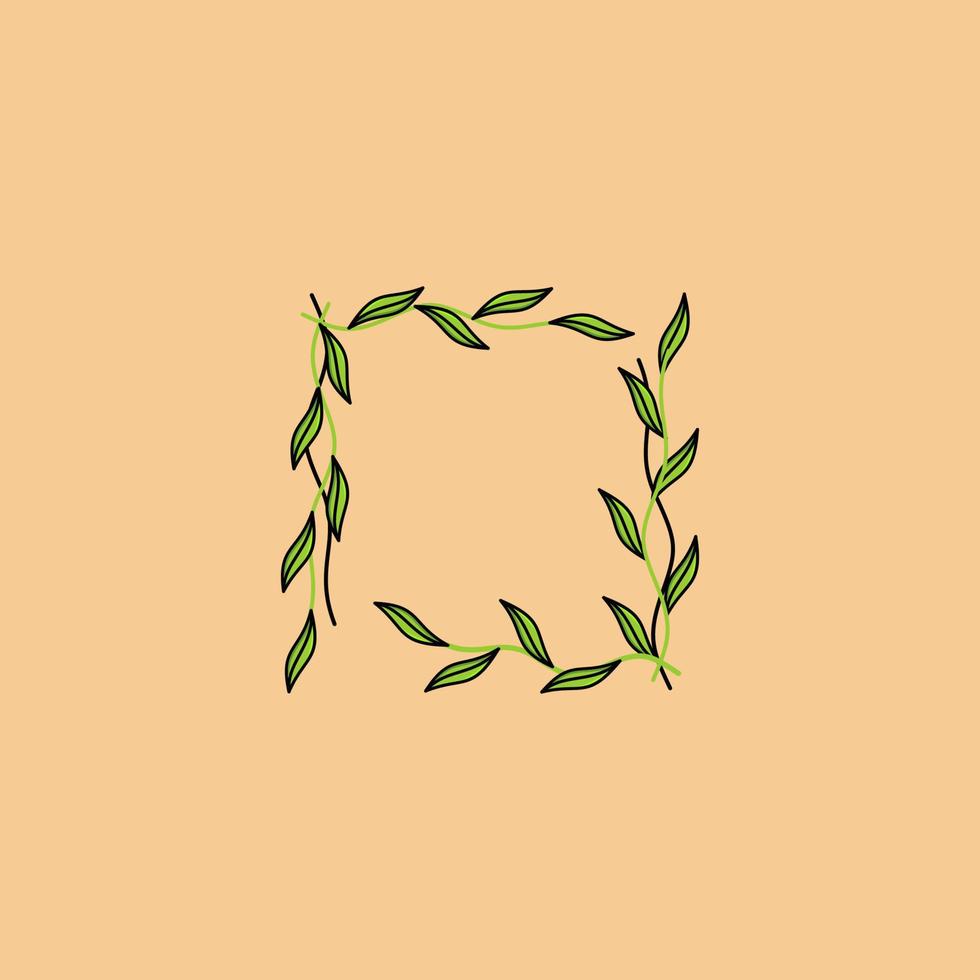 Frame Circle Leaf Design vector