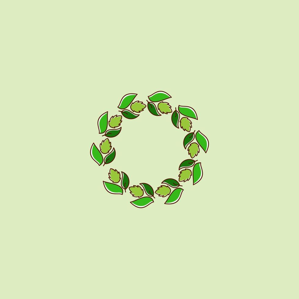 Circle leaf illustratioon design vector
